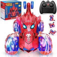 Remote Control Car Rc Car Toys For Boys 3 4 5 6 7 8 9 10 Year Old,360° Fast Stunt Rc Cars With 4Wd Wheel Lights,Kids Toys Fun Birthday Gifts Christmas Stuffers For Kids Boys Age 3-5 4-6 5-7 6-8