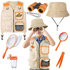 Yopinsand Kids Explorer Kit & Bug Catcher Kit, Kids Camping Gear For Kids, Outdoor Exploration Set With Safari Vest & Safari Hat, Ideal Outdoor Camping Adventure Toys For Boys Girls 3-12