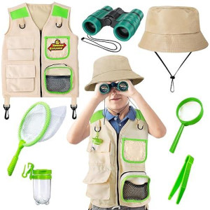 Yopinsand Kids Explorer Kit & Bug Catcher Kit, Kids Camping Gear For Kids, Outdoor Exploration Set With Vest & Hat, Ideal Outdoor Camping Adventure Toys For Boys Girls 3-12