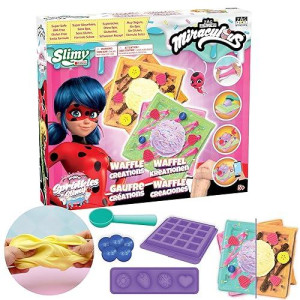 Miraculous Ladybug Sprinkles N' Slimy Kit - Diy Waffle Slime With Waffle Maker, Ice Cream Scoop, Slime, Topping - Fun And Creative Craft Kit, Role Play Toys For Kids - Safe & Non-Toxic Ingredients