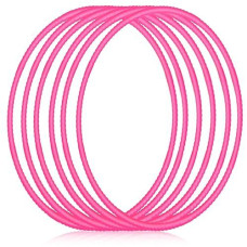 Shappy 6 Pcs Exercise Hoop Detachable Adjustable Plastic Toy Playground Toys Colored Hoop Circles For Teens Games Gymnastics Dog Agility Equipment Party Decor(24 Inch,Pink)