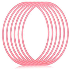 Shappy 6 Pcs Exercise Hoop Detachable Adjustable Plastic Toy Playground Toys Colored Hoop Circles For Teens Games Gymnastics Dog Agility Equipment Party Decor(24 Inch,Macaron Pink)