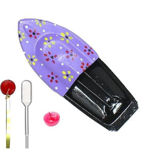 Yogic Mantra Pop Pop Boat Science Kit | Violet Theme | 1 Noisy Putt Putt Steam Engine Boat | Classic, Retro, Collectible And Nostalgic Desi Indian Mela Boat | Candle Powered Tin Boats