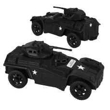 Timmee Recon Patrol Armored Cars - Black Plastic Army Men Scout Vehicles