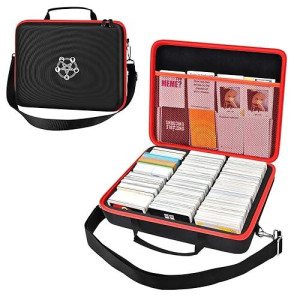 Card Deck Case For Trading Cards, Card Storage Box Holder For Magic The Gathering Booster/For Cards Against Humanity/For Cah Tcg Mtg Commander/For Yugioh/Football/Topps Sports Collectible Cards(Red)