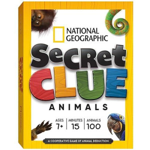 National Geographic: Secret Clue Animals - Card Game For Kids 7 & Up - Fun & Cooperative Board Games For The For Girls & Boys Ages 7, 8, 9, 10