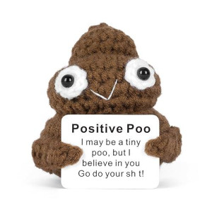 Giftiara Funny Positive Poo, Cute Crochet Potato Partner Toy With Positive Card Cheer Up Funny Gag Gifts For Best Friend Birthday Housewarming Women Teacher Fall