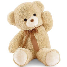 Yunnasi Big Teddy Bear Stuffed Animal 35 Inches Giant Stuffed Bear Gift For Girlfriend Children On Birthday Valentine'S Day Christmas, Light Brown