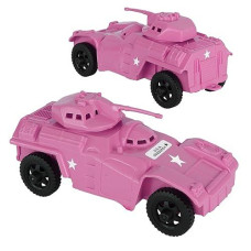 Timmee Recon Patrol Armored Cars - Pink Plastic Army Men Scout Vehicles