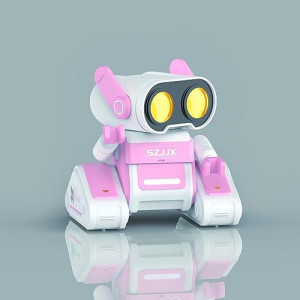 Robot Toys For Kids 3-5 5-7,Rechargeable Remote Control Robot Toy,Interactive Toy Robot For Kids With Led Eyes & Music & Dance,Intelligent Robots Toys Gifts For 3 4 5 6 7 8 Year Old Boys Girls Pink