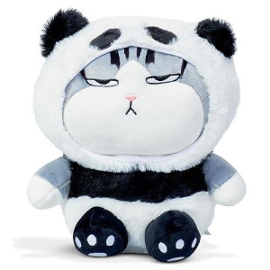 Pixiecrush Panda Plush Cat Toy For Kids - Small Textile Stuffed Animals Panda & Kitty Combination - Stuffed Pet Plush Toy - Plushy Stuff For Cute Girls - Multicolor Plushies Pack Of 1