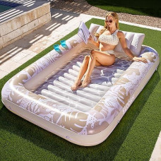 Sloosh XL Inflatable Tanning Pool Lounger - Golden White