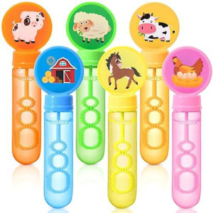 Winrayk 24Pcs Farm Animal Bubble Wand Bubbles Party Favors For Kids Big Bubbles Bulk Birthday Gifts Toys Classroom Prizes Valentine Bath Wedding Bubbles Goodie Bag Stuffers Farm Party Favors Supplies