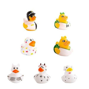 Assortment Rubber Duckies In Bulks Floater Duck Bath Toys Party Favors Classroom Incentives (White Ducks)