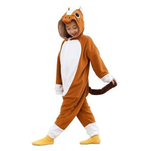 Kianmacar Kids Animal Onesie Kangaroo Pajamas Halloween Costume Cosplay Sleepwear (Brown Horse, 95)(Age:Over 5 Years Old)