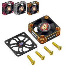 Hobby Fans 30Mm Rc Cooling Fan 28000Rpm Brushless Motor Metal Cooling Fan With Carbon Fiber Cover For Rc Car 1/8 1/10 540 550 F540 3650 3660 Motor, Gold