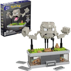 Mega Pokémon Building Toys Set, Mini Motion Geodude With 343 Pieces, 5 Inches Tall, Moving Arms And Mouth, Adult Collectible