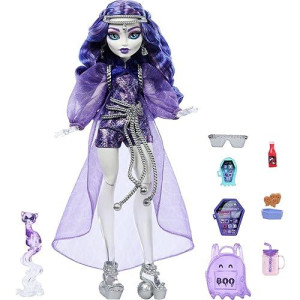 Monster High Spectra Vondergeist Doll with Pet Ferret, Purple