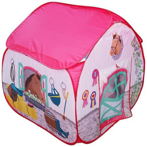 Pop It Up|Horse Stable - Pop-Up Playtent - Fun2Give Indoor Playhouse, Front & Back Doors, Spacious Interior, Pretend Play, Toddlers & Kids Ages 3+