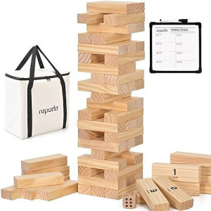 Ropoda Giant Tumble Tower, 60Pcs Giant Outdoor Games With Dice & Rules Sheet, Giant Lawn Games 2.2 Feet Tall, Grows To Over 5 Feet, Giant Tumble Timber For Adults And Family, Outdoor And Indoor Fun