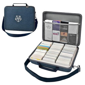 Card Deck Case For Trading Cards, Card Storage Box Holder For Magic The Gathering Booster/For Cards Against Humanity/For Cah Tcg Mtg Commander/For Yugioh/Football/Topps Sports Collectible Cards(Blue)