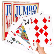 Yopay 2 Pack Jumbo Giant Playing Cards, Oversized Poker Deck Cards For Casino Theme Party Decoration, 8 X 11In Big Full Deck Huge Poker Of Game Magic Fun For School, Classroom, Senior