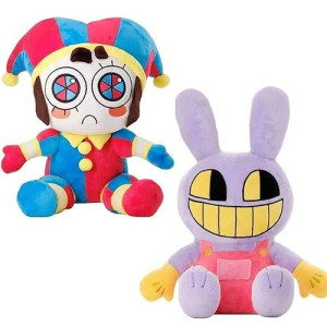 Zgwiuak 2Pcs New The Amazing Digital Circus Plush, 11" Pomni Plushies Toy, Cute Stuffed Figure Doll For Kids And Adults, Birthday Halloween Christmas As Gifts For Adults And Children (2)