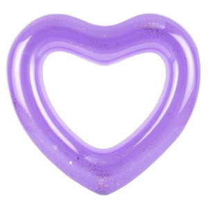 Moko Inflatable Pool Floats For Adults, Clearance Bachelorette Party Decorations Heart Shaped Swim Ring Summer Swimming Tube Water Fun Beach Wedding Pool Toys Swimming Circle, Purple