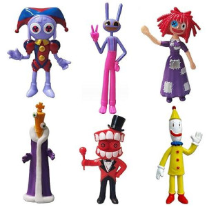 6Pcs Amazing Digital Circus Action Figure, 3.7-4.5In Pomni/Ragatha/Caine/Jax And Other Roles Figure Set For Kids Adults Fans Collection Birthday Christmas