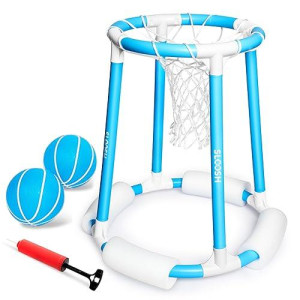 Sloosh Pool Basketball Hoop Toys, Floating Basketball Pool Game, Swimming Floats Toys With Balls Pump, Summer Outdoor Water Play Toy For Kids And Adults (Blue)