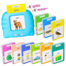 510 Spanish Flash Cards For Kids 3+Years,Pocket Speech For Toddlers,Autism Sensory Toys,Learning Montessori Toys,Speech Therapy Toys For Kids Toddlers