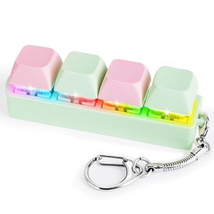 Keyboard Fidget Toy For Adults Keyboard Clicker With Led Light Keychain Fidget Stress Relief Sensory Toy