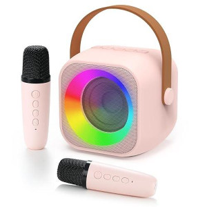 Jeefu Karaoke Machine For Kids, Toys For 3-12 Years Old Girls Gifts, Kids Karaoke Microphone Machine Toy, Best Fun Christmas Birthday Gifts For 5 6 7 8 9 10 11 Years Teens Girl Boys Pink 2 Mic