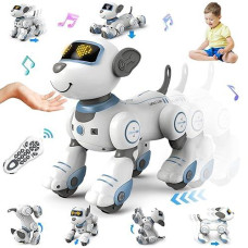 Vatos Remote Control Robot Dog Toy For Kids - Interactive Touch & Follow 17 Functions Robot Dog Pet, Programmable Smart Walking Puppy Intelligent Dancing Dog Robot Toys For Girls 3-12 Gifts