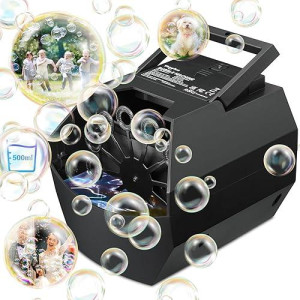 Theefun Bubble Machine: 500Ml Automatic Bubble Blower For Kids And Toddlers, Portable Bubble Maker Operated By Plug-In Or Batteries Bubble Machines For Parties Weddings Birthday Outdoor And Indoor