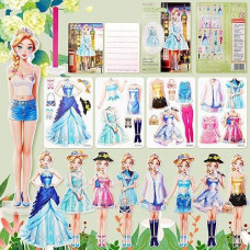 Painzieteg Magnetic Dress Up Dolls, Magnetic Princess Dress Up Paper Dolls, Magnetic Dress Up Dolls For Girls Ages 4-7 Learning Created Imagine Set Birthday Gift (Lea)