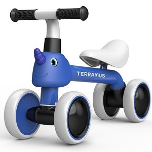 Terramus Baby Balance Bike For 1 Year Old Gifts Boys Girls - Toys For 12-24 Month Toddler Balance Bike, No Pedal 4 Wheels Infant Baby Walker Pre-School First Riding Bike, Best First Birthday Gifts