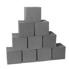 Trendbox 24Pcs 5" X 5" X 5" Foam Pit Blocks Foam Padding Blocks Foam Pit Cubes Sponge Foam Blocks For Amusement Park, Gymnastics, Freerunning And Parkour Courses - Drak Gray