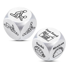 Stocking Stuffers For Men Women Adults, For Women Men, Santa Swap Gift Exchange Dice, Food Dice Gifts For Couples Girlfriend Boyfriend Wife Husband White Funny Elephant Gifts Gag Gifts