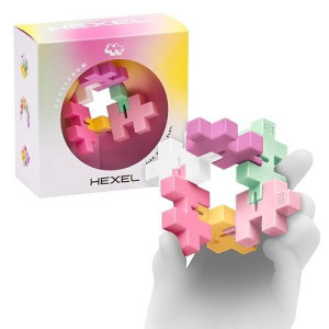 Plus-Plus - Hexel Bubblegum - Fidget Sensory Puzzle Toy - Travel Friendly, Quiet Stress And Anxiety Relief For Kids/Adults