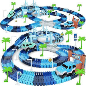 Track Car Toys, 269 Pcs Racing Tracks Toy, Create A Frozen World Race Road, Flexible Tracks Playset & 2 Pcs Cool Race Cars, Toddler Toys Birthday Gifts For Age 3 4 5 6 Year Old Boys Girls