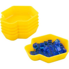 Feldherr Shell Expansion Pack - 6 Single-Colored Token Trays For Board Game Accessories, Tokens, Meeples And Other Small Items, Color:Yellow