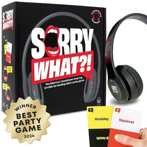 Sorry What - Hilarious Terrible Lip Reading Friends Party Game Based On The Headphone Challenge Tiktok Trend - 2+ Players 40,000 Funny Word Phrase Combinations Card Game For Friends, Birthday Gifts