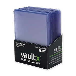 Vault X Premium Extra Thick Seamless Toploaders 35Pt - 3" X 4" Rigid Card Holders For Trading Cards & Sports Cards (25 Pack)