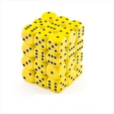 25802 Opaque Yellow With Black 12 Mm Six Sided Dice Set Of 36