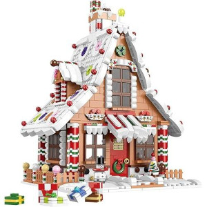 Hahaspil Christmas Gingerbread House Ornaments Building Set Toys, With Led Light, For Kids, Boys, Girls & Adults, Christmas Decorations For Tabletop & Home, Advent Calendar 2024 (1620 Pieces)