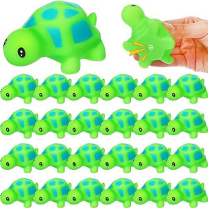 Zubebe Rubber Frogs Squeak And Floating Frog Sea Turtle Rubber Bath Toy Baby Shower Swimming Bathtub Toys For Shower Frogs Bathtub Birthday Party Decoration Boys Girls Bath Toys (Sea Turtle, 24)