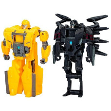 Transformers: One Cog Changer Bumblebee (B-127) & Airachnid, 4-Inch Robot Action Figures, Interactive Toys For Boys & Girls Ages 6 And Up