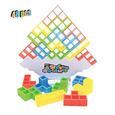 Kiez 48 Pcs Tetra Tower Stacking Games, Balance Building Blocks, Stack Attack Board Game For Kids & Adults