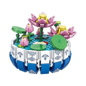 Tinajojo Lotus Building Toy Set Exquisite Flower Building Sets Blocks 446 Pcs, Gift For Kids Adults Boys And Girls Ages 3+